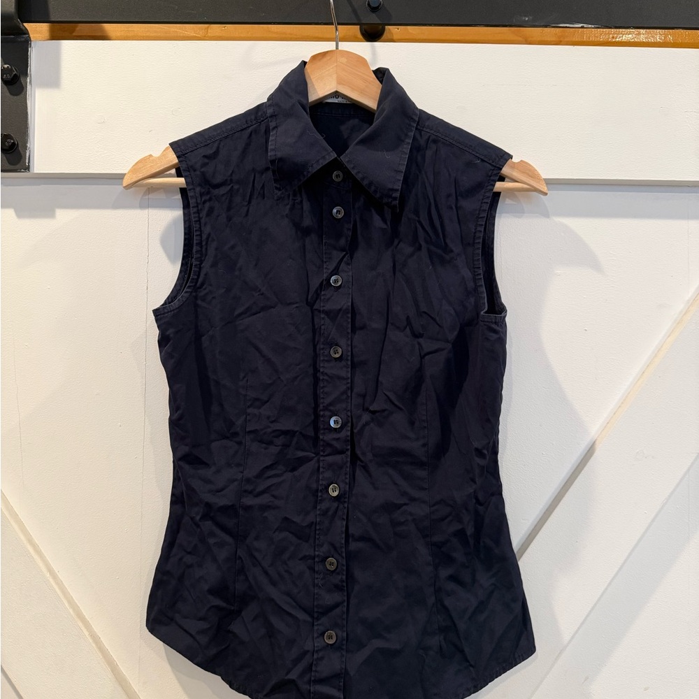Miu Miu Navy Button-Up Shirt
